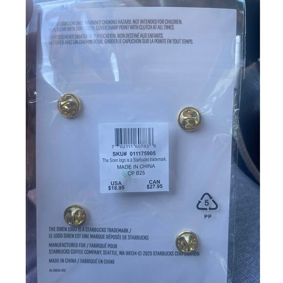 Starbucks Holiday 2025 Limited Edition Enamel Christmas Pin Set of 5 NWT - Picture 3 of 3